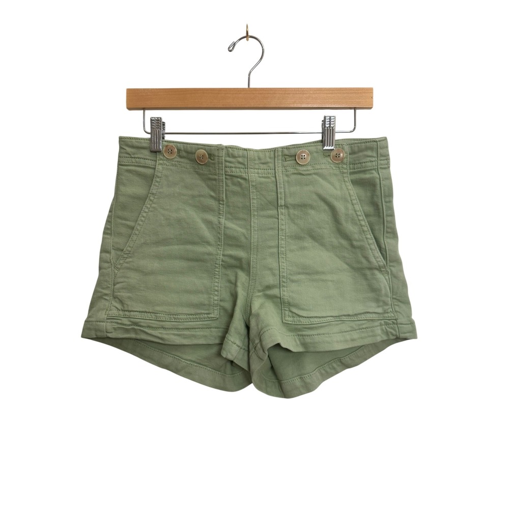 Pilcro Anthropologie Sage Green Utility Cinch Back Sailor Shorts Size 28